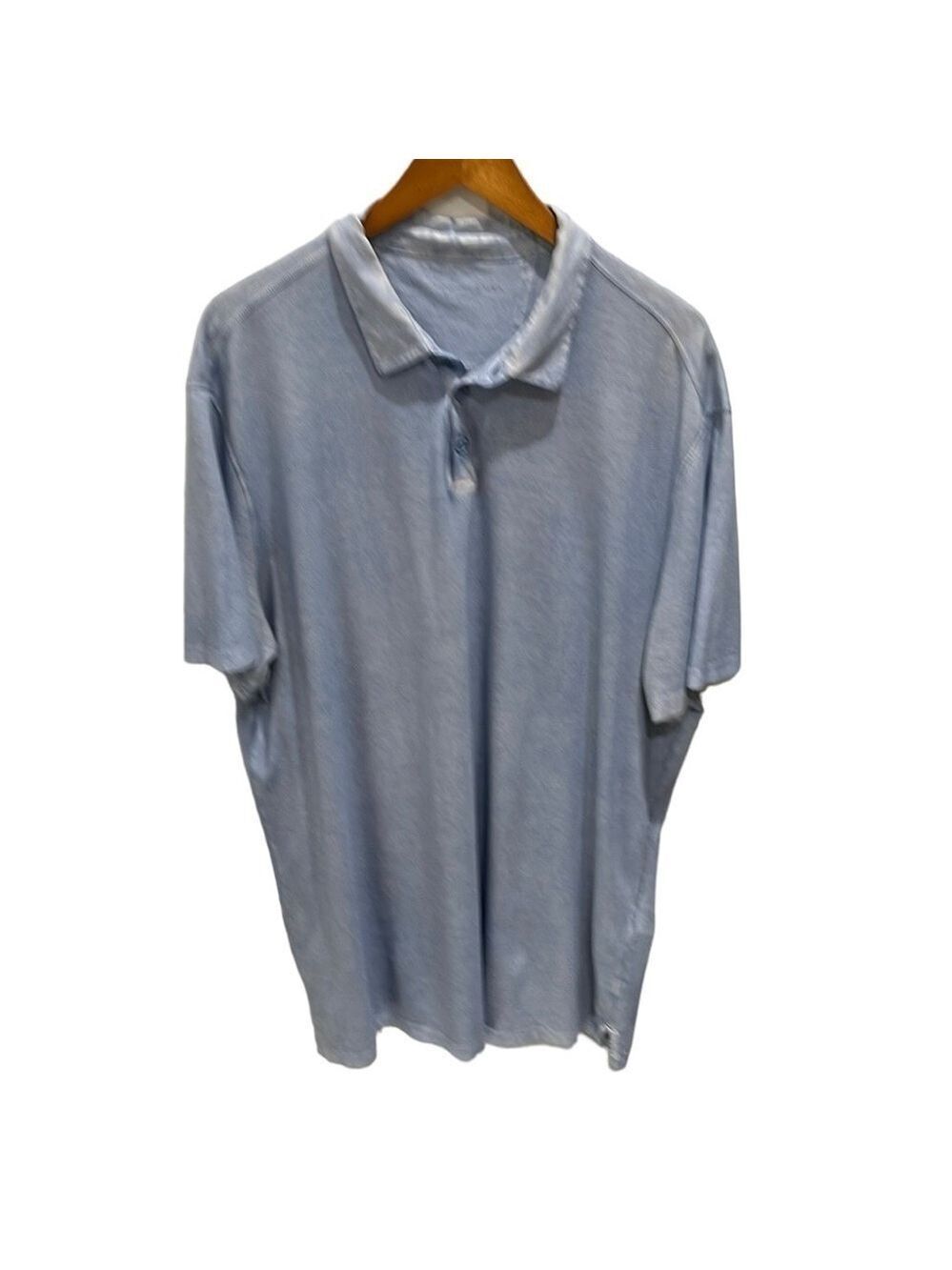 John Varvatos Vintage Wash Light Blue Polo Shirt SZ XL